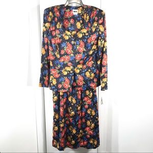NWT Vintage Two Piece Floral Skirt Set